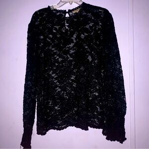 Black Lace long sleeve blouse
